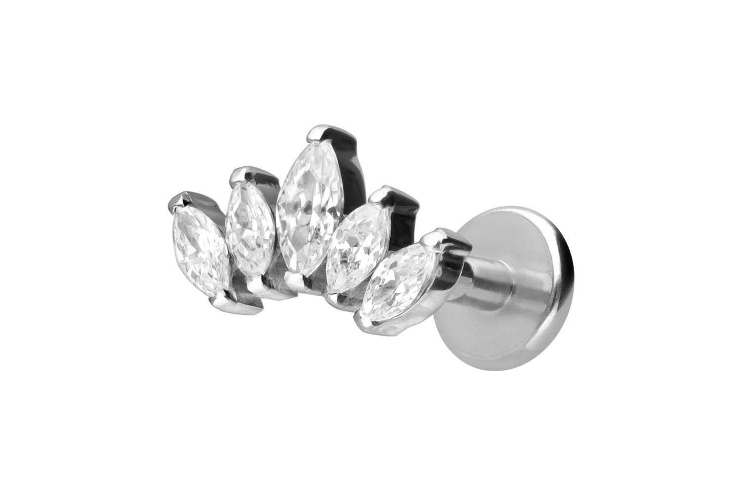 Titan Labret Piercing mit Innengewinde LOTUSBLÜTE